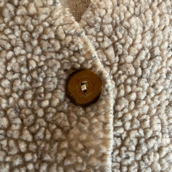 Vintage Saks Fifth Avenue Beige Rustic Cottagecore Teddy Vest Sz L Outdoorsy - Picture 4 of 8
